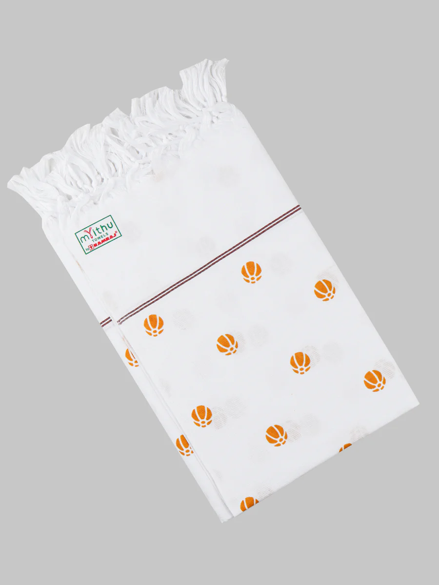 Fine Cotton White with Assorted Printed Design Bath Towel - Image 3