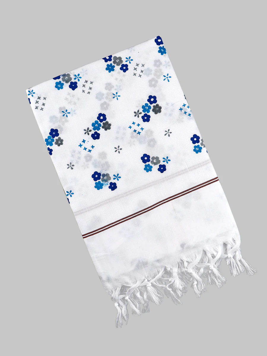 Fine Cotton White with Assorted Printed Design Bath Towel - Image 8
