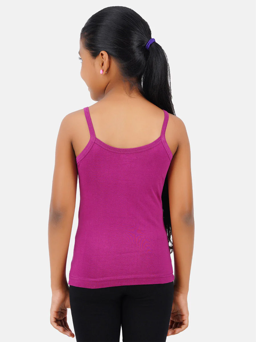 Girl's Assorted Colour Combed Cotton Fantasy Camisole (2 PCs Pack) - Image 2