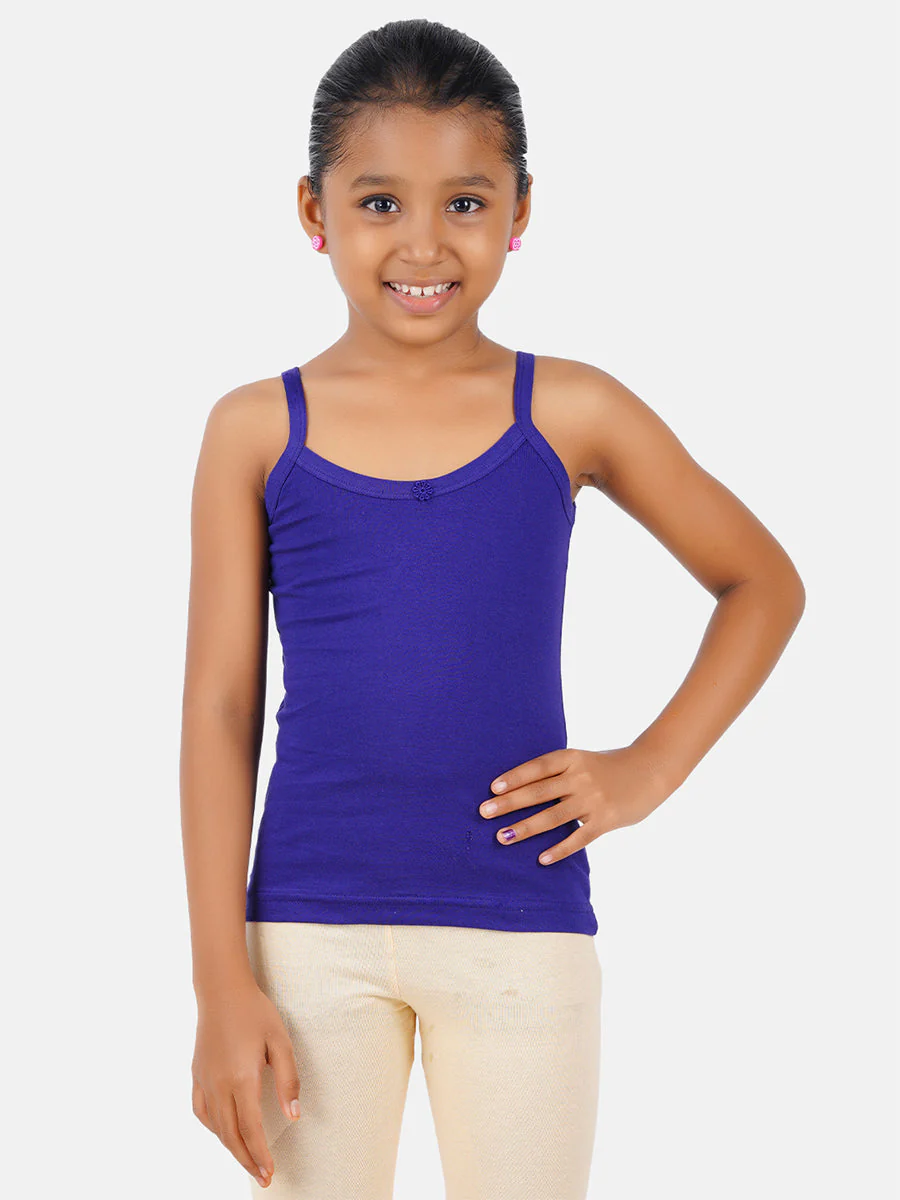 Girl's Assorted Colour Combed Cotton Fantasy Camisole (2 PCs Pack) - Image 3