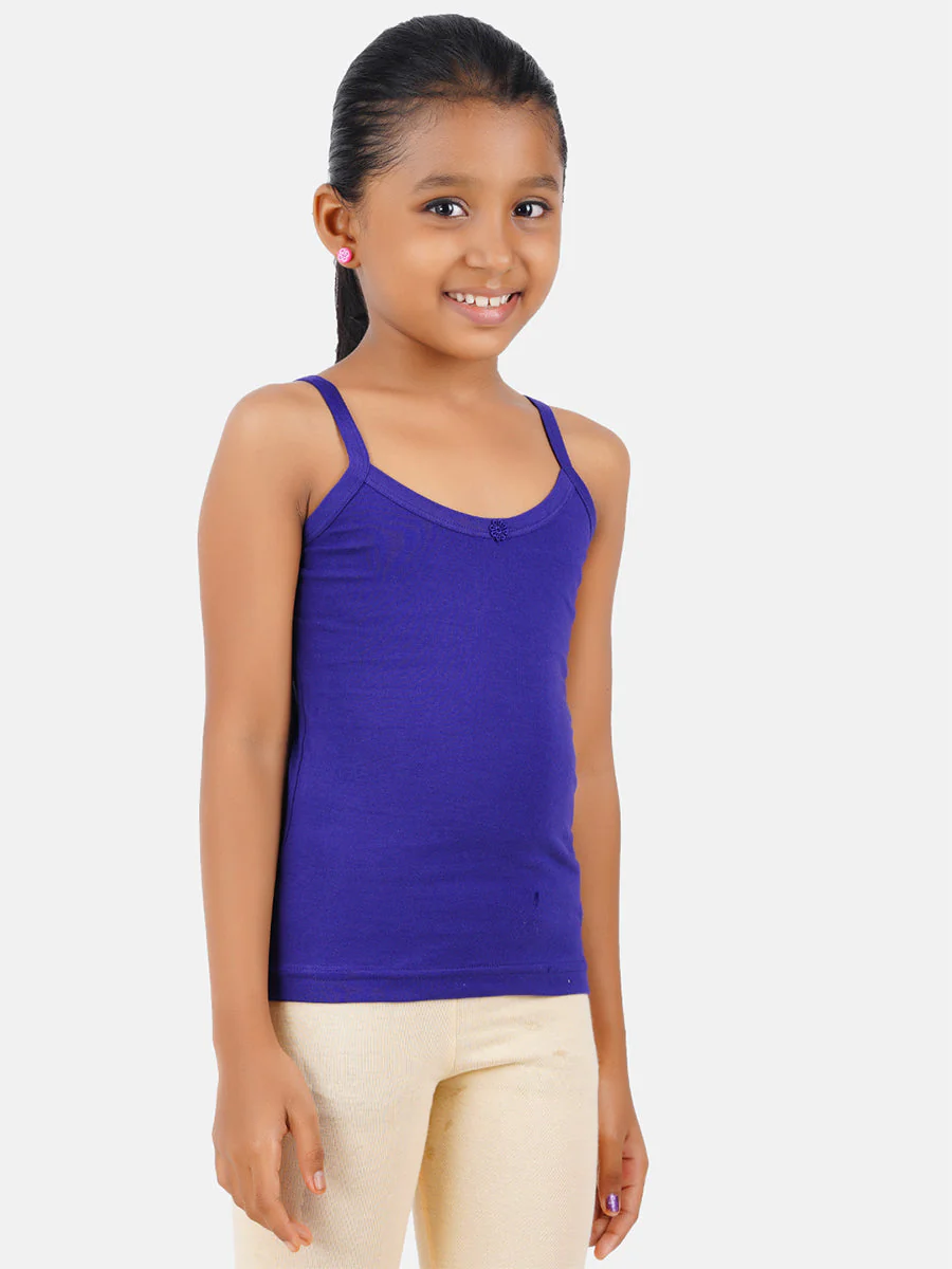 Girl's Assorted Colour Combed Cotton Fantasy Camisole (2 PCs Pack) - Image 4
