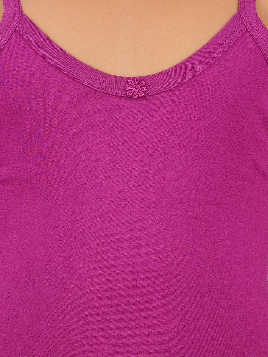 Girl's Assorted Colour Combed Cotton Fantasy Camisole (2 PCs Pack) - Image 7