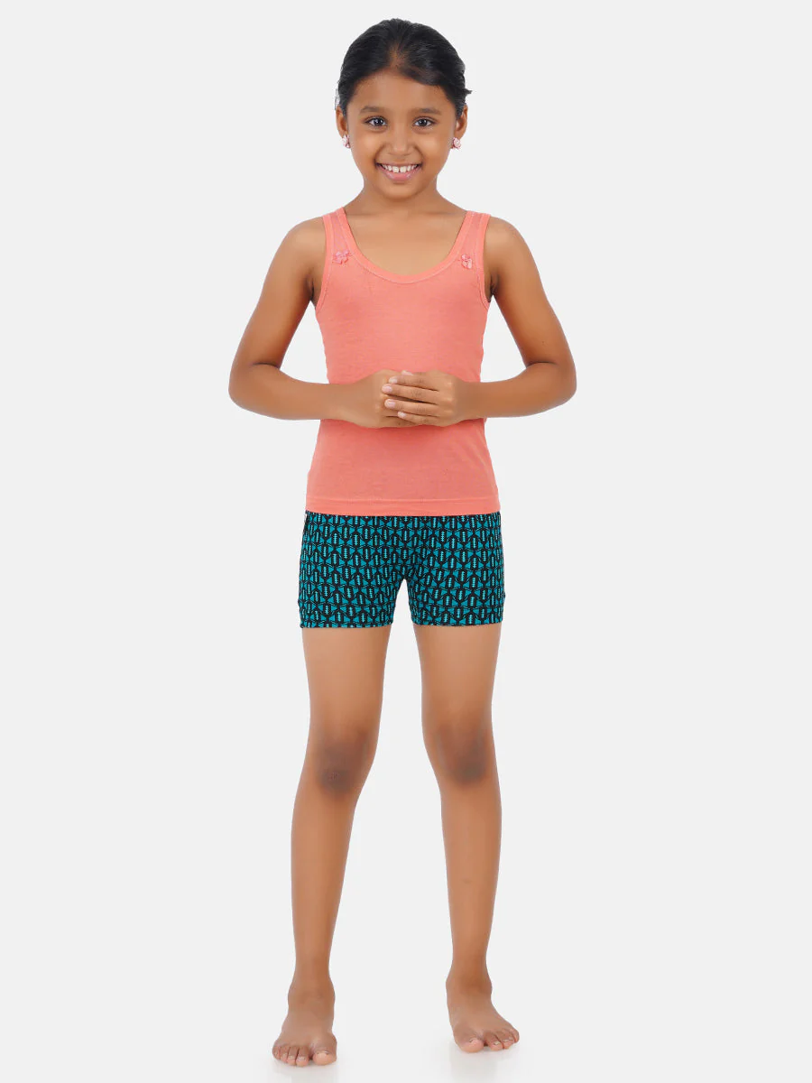 Girl's Assorted Colour Printed Lutty Shorts (4 PCs Pack) - Image 5