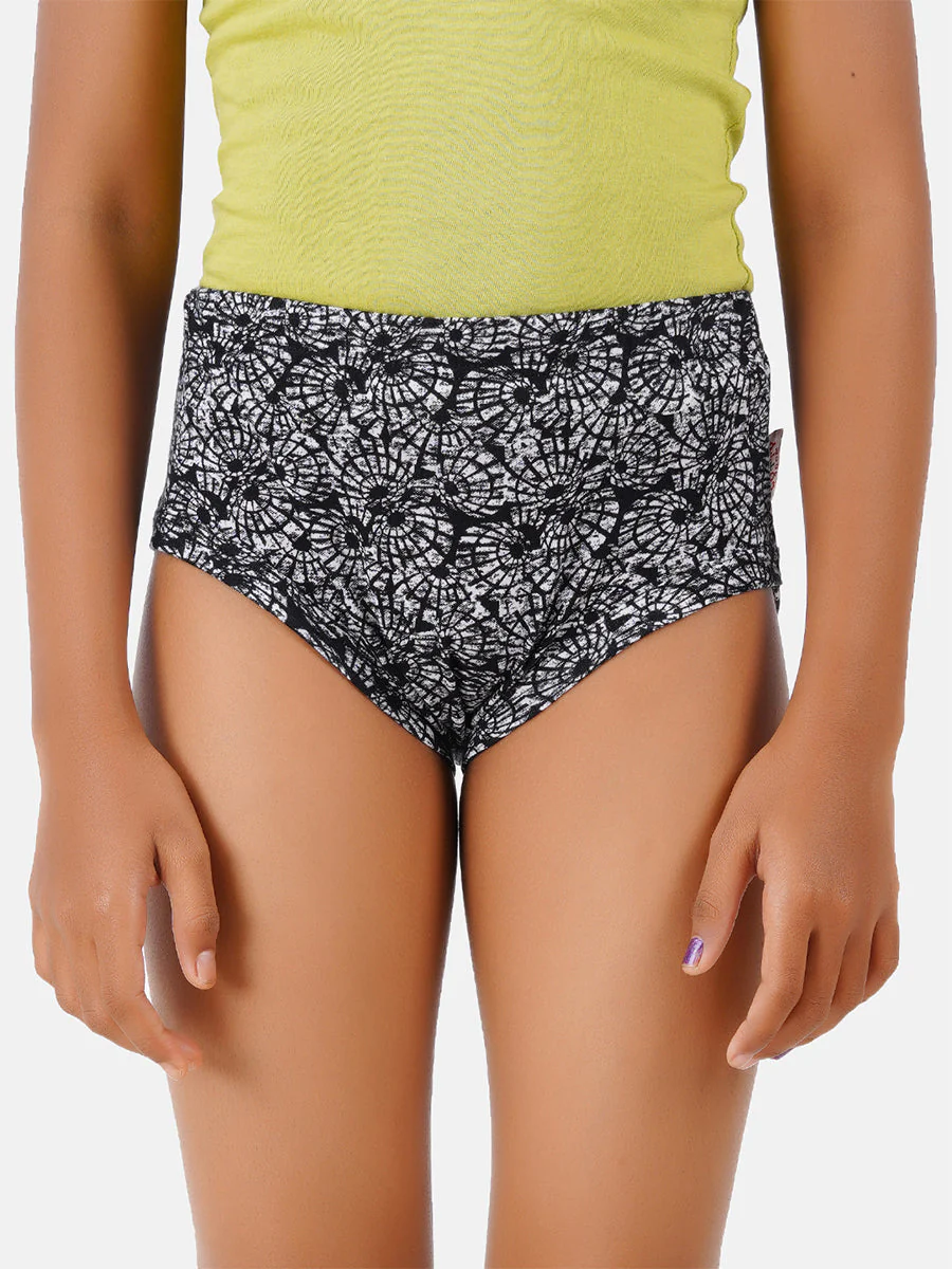 Girl's Assoretd Colour Printed Lutty Panties (4 PCs Pack)