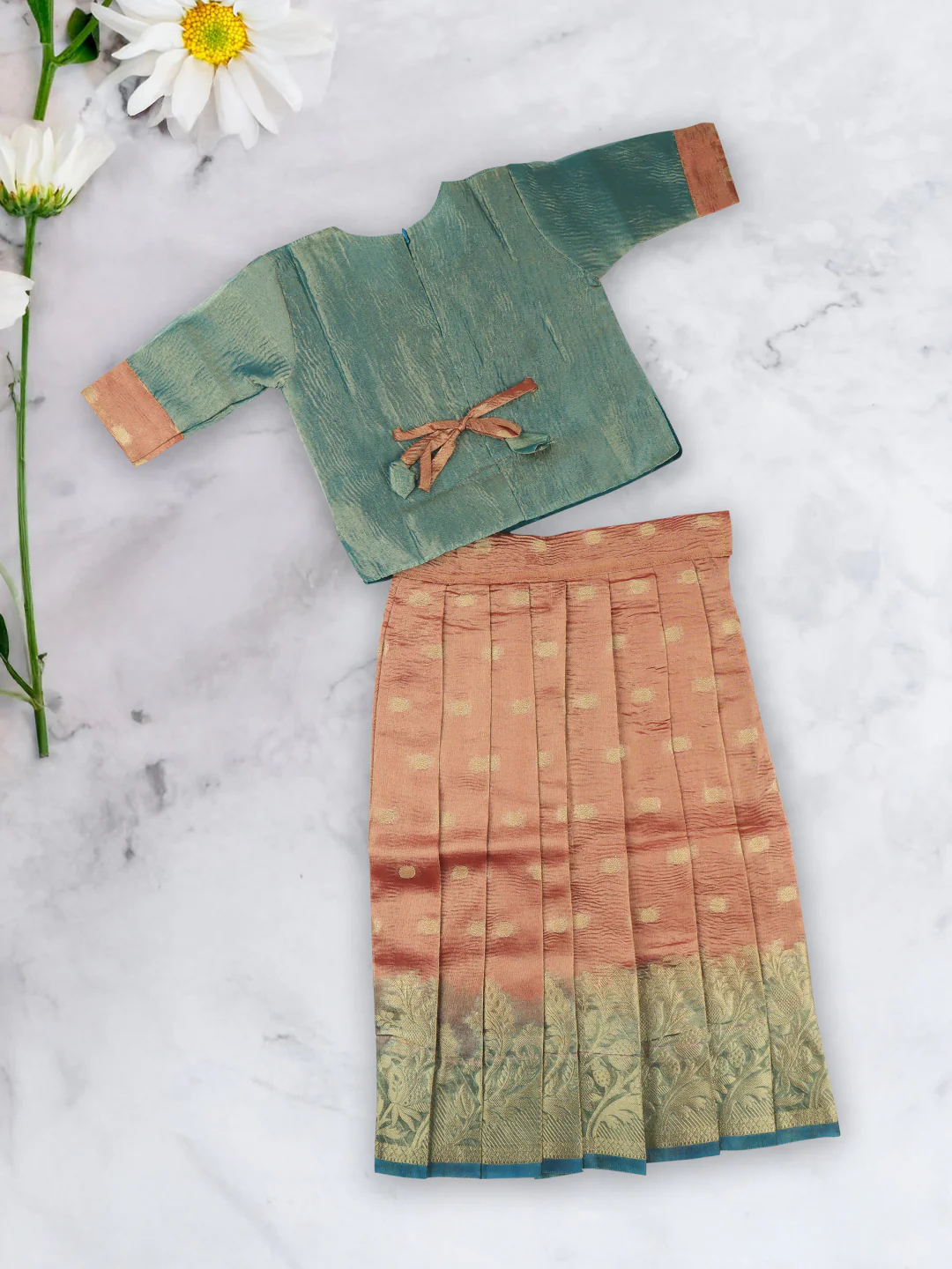 Girls Skirt Set Green with Brown GPS15 - Image 4
