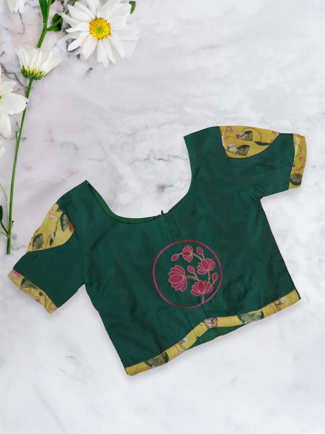 Girls Traditional Skirt Set Green with Yellow GPS25 - Image 2