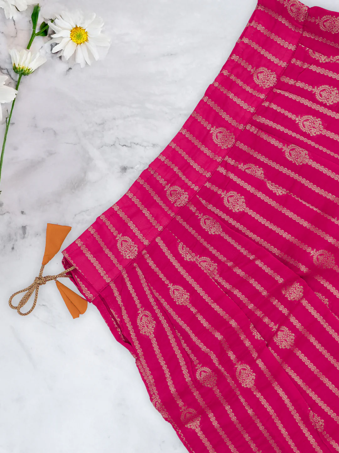 Girls Traditional Skirt Set Orange with Pink GPS27 - Image 6