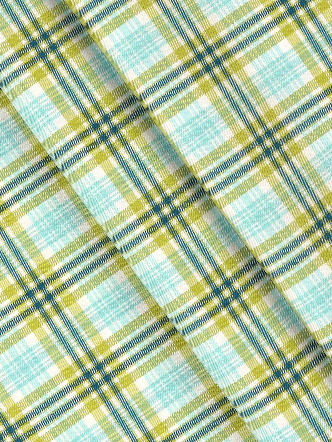 Giza Cotton Blend Checked Shirt Fabric Lemon Yellow Cascade - Image 2