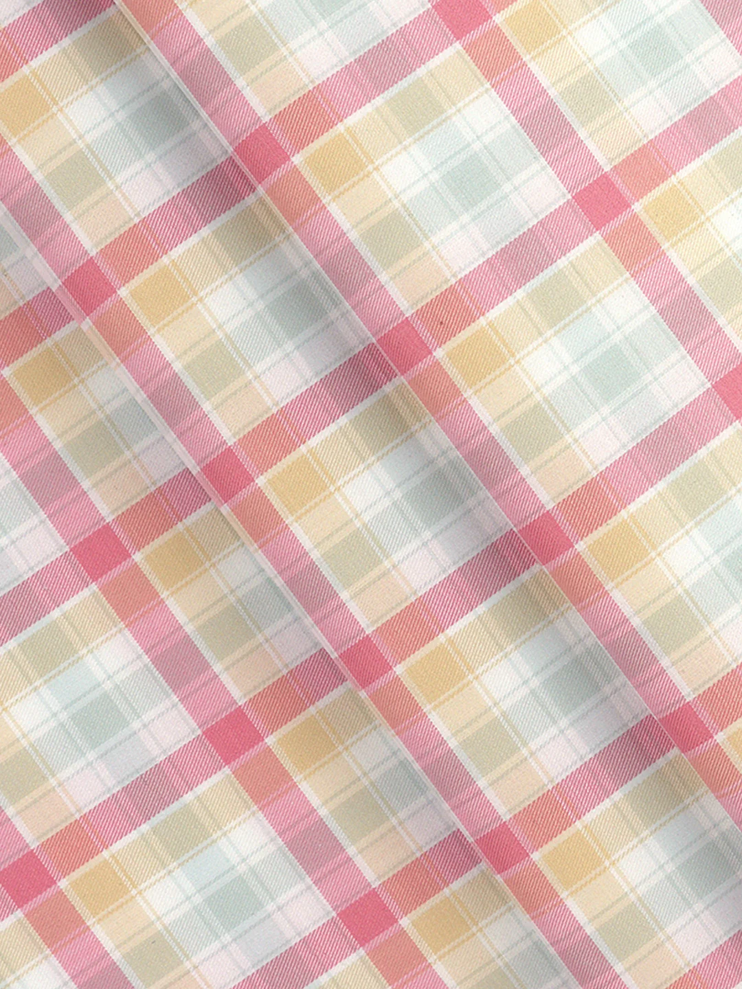 Giza Cotton Blend Checked Shirt Fabric Light Pink Cascade - Image 2