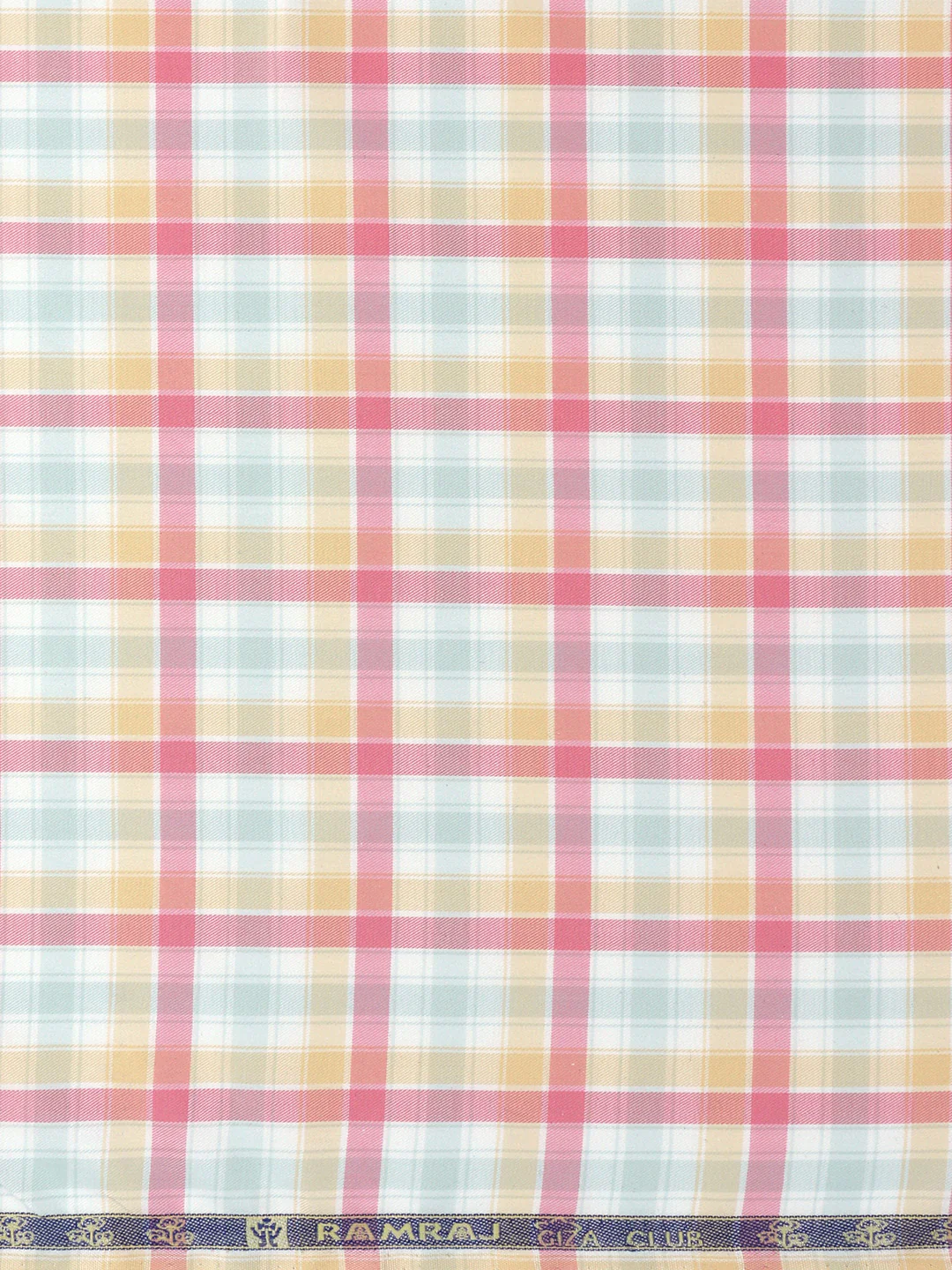 Giza Cotton Blend Checked Shirt Fabric Light Pink Cascade - Image 3
