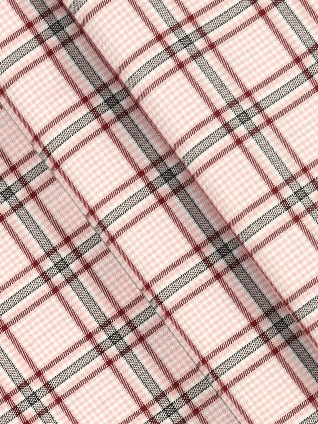 Giza Cotton Blend Checked Shirt Fabric Light Pink Cascade - Image 2
