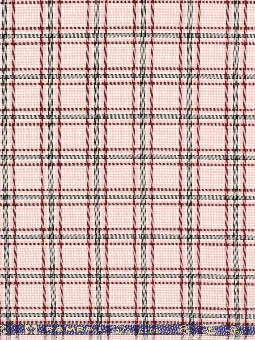 Giza Cotton Blend Checked Shirt Fabric Light Pink Cascade - Image 3