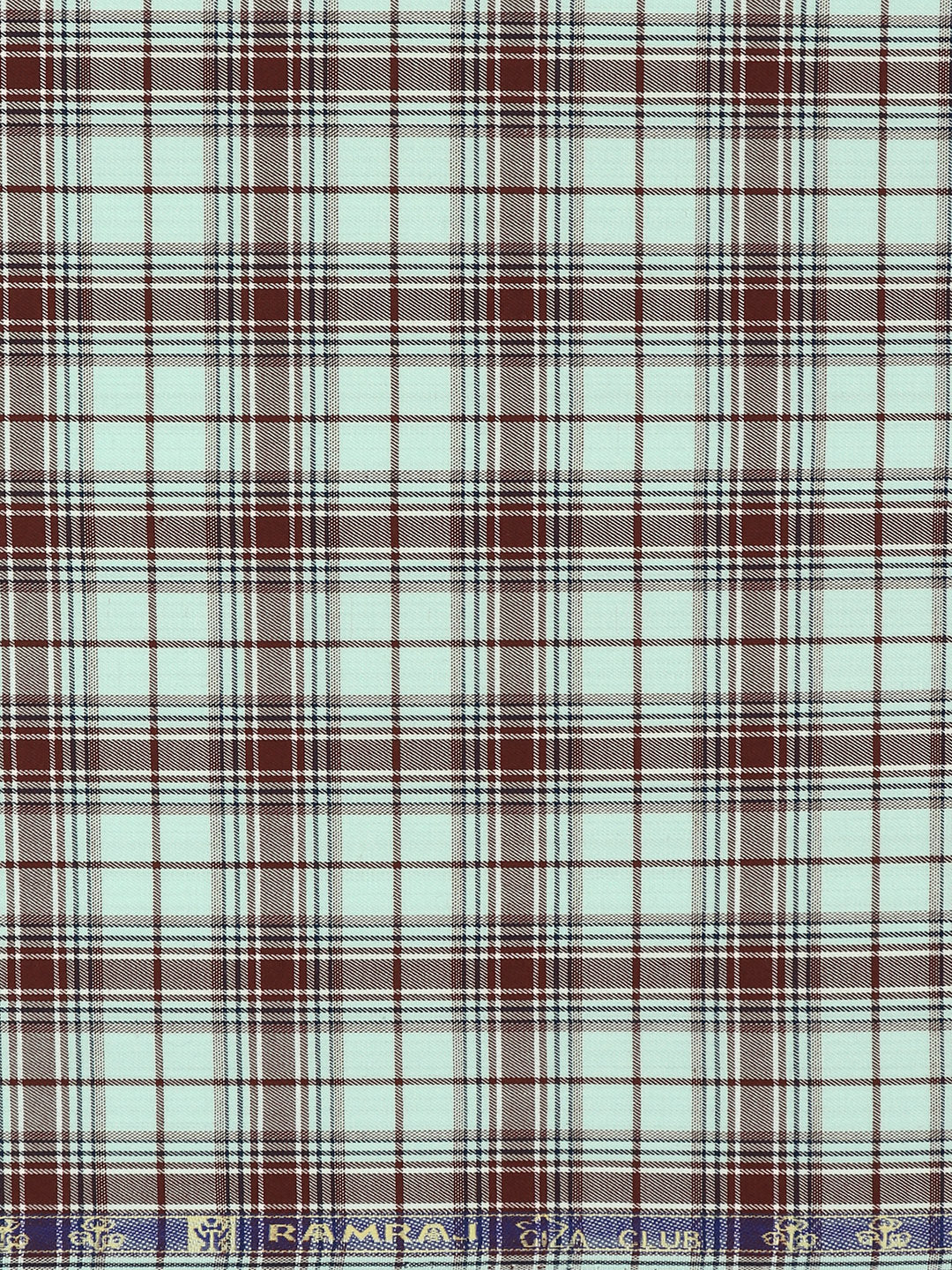 Giza Cotton Blend Checked Shirt Fabric Mint Green Cascade - Image 3