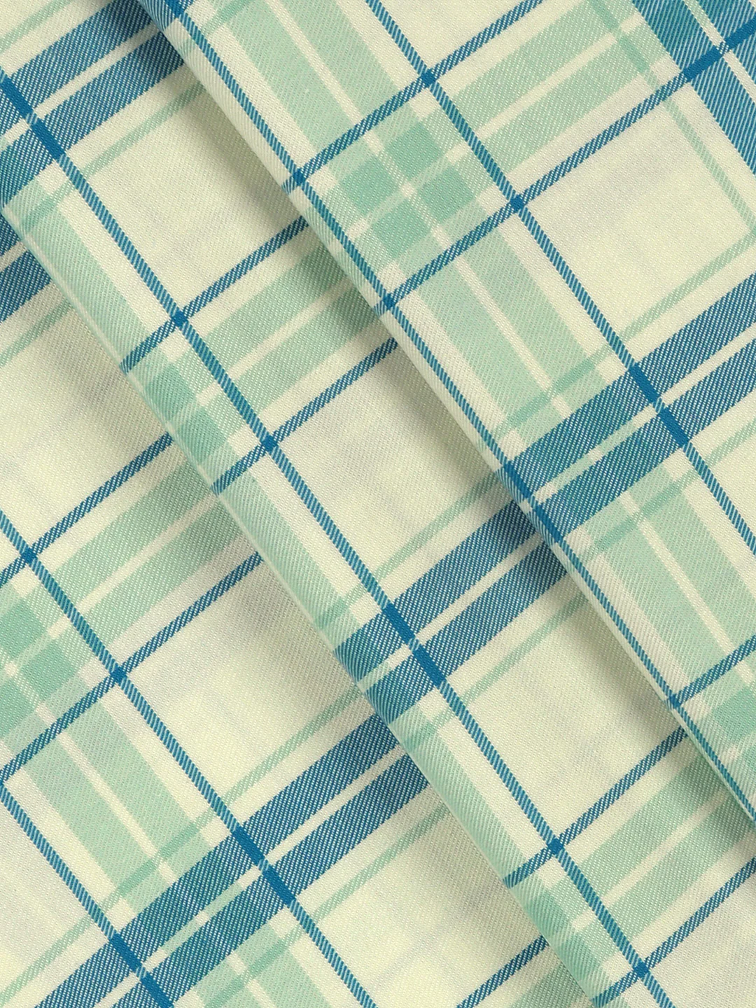 Giza Cotton Blend Checked Shirt Fabric Sandal with Blue Cascade - Image 2
