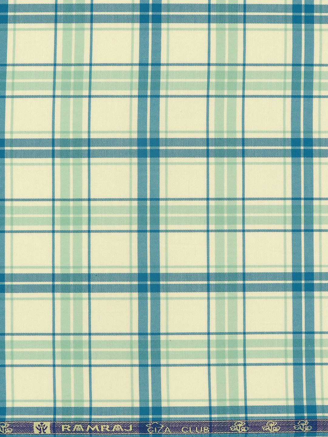 Giza Cotton Blend Checked Shirt Fabric Sandal with Blue Cascade - Image 3