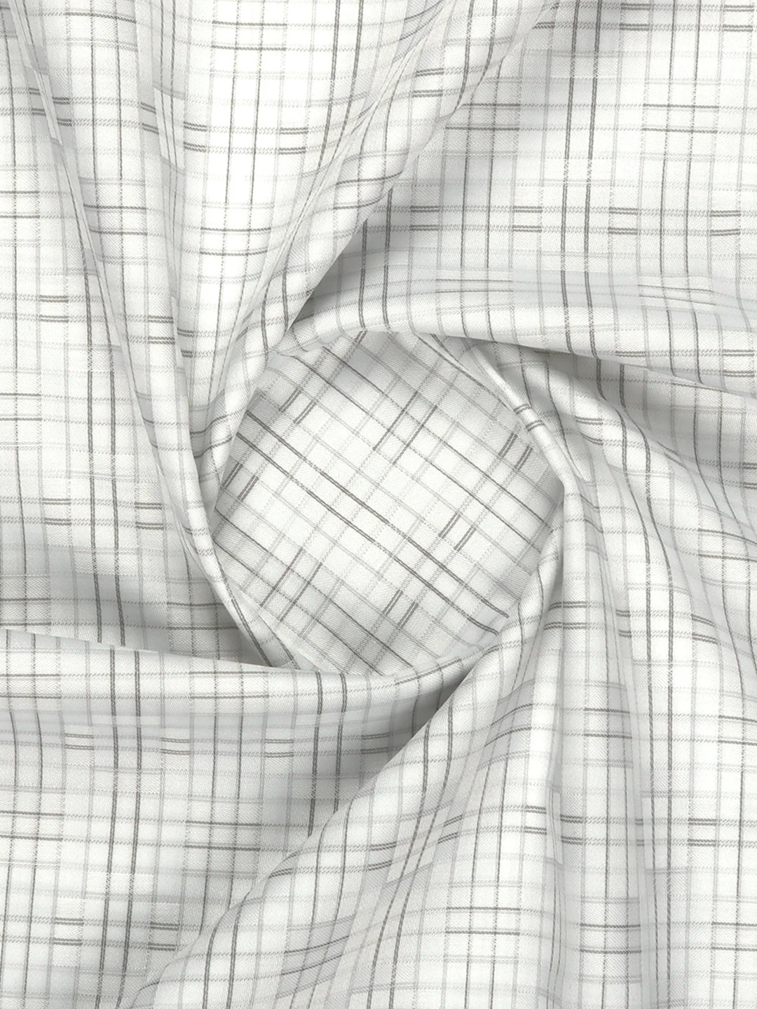 Giza Cotton Blend Checked White Shirt Fabric Jackpot