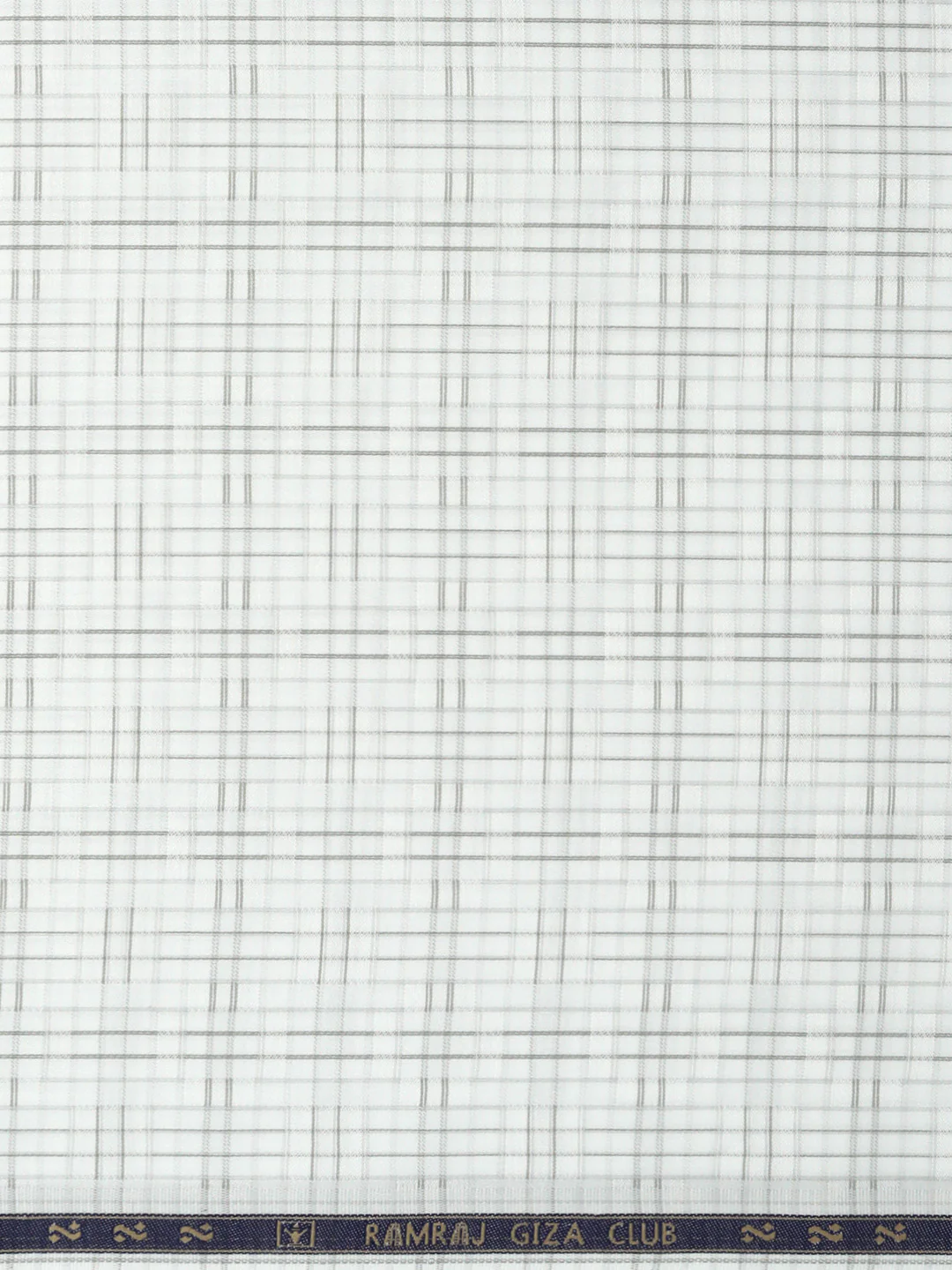 Giza Cotton Blend Checked White Shirt Fabric Jackpot - Image 3