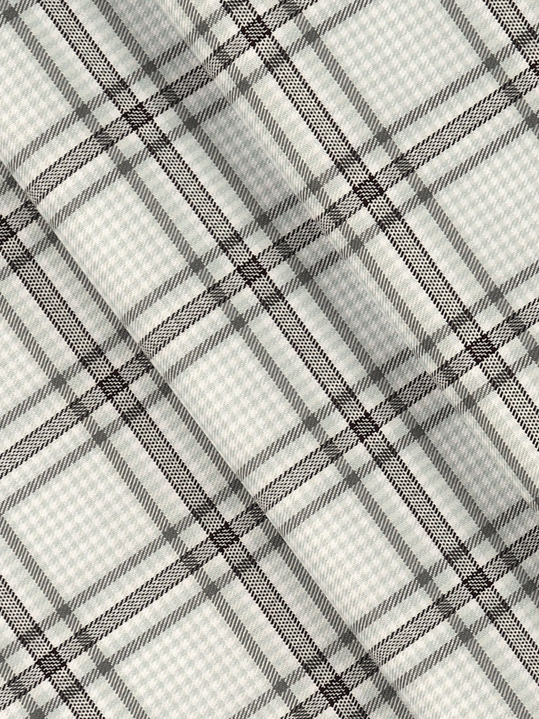 Giza Cotton Checked Shirt Fabric Grey Cascade - Image 2