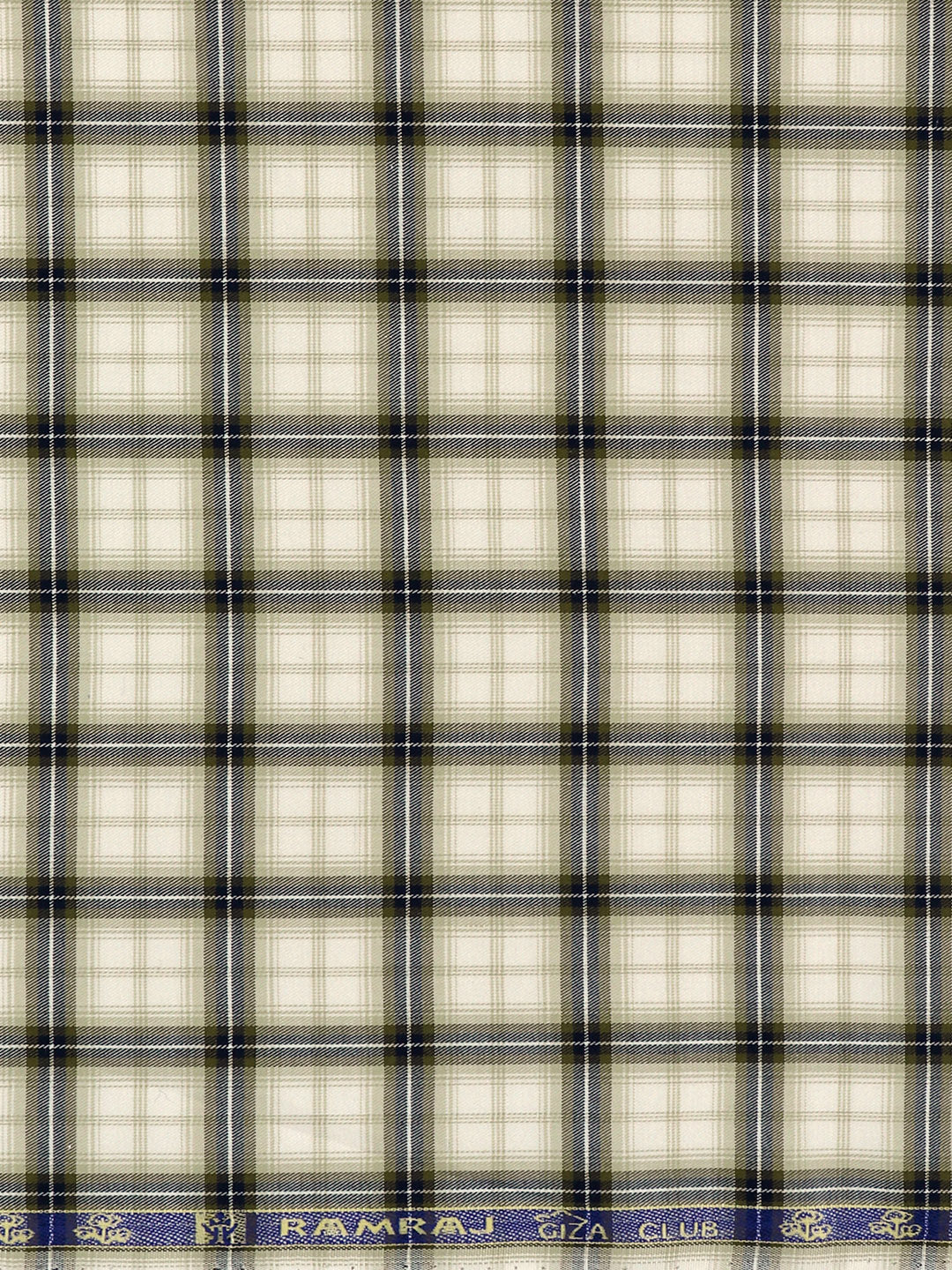 Giza Cotton Checked Shirt Fabric Light Green Cascade - Image 3