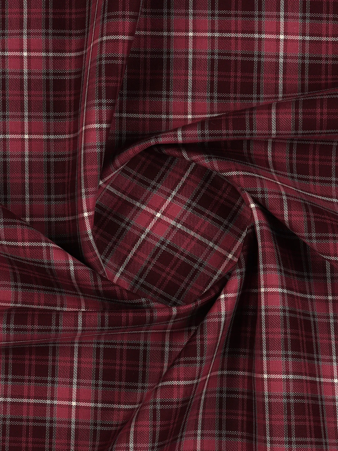 Giza Cotton Checked Shirt Fabric Purple Cascade