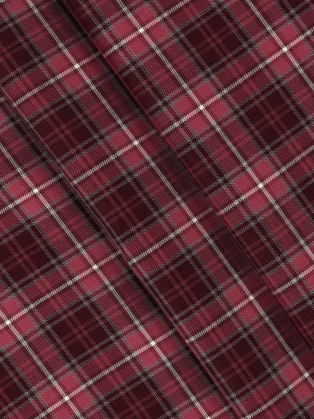 Giza Cotton Checked Shirt Fabric Purple Cascade - Image 2