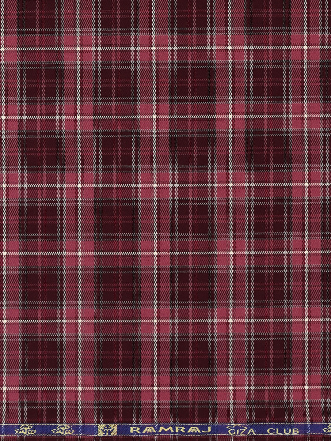 Giza Cotton Checked Shirt Fabric Purple Cascade - Image 3