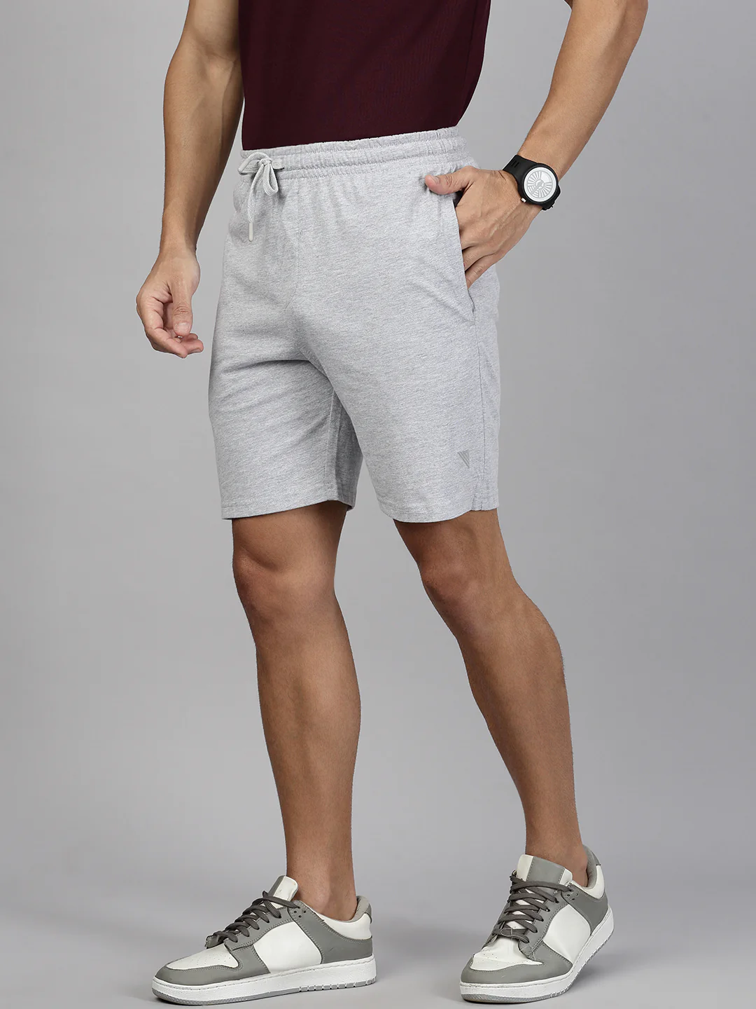 Grape Polo T-shirt with Grey Shorts Combo - Image 7