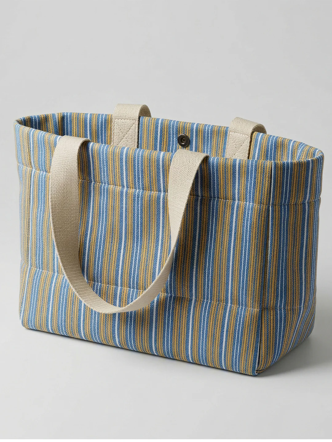 Handwoven Jamakkalam Tote Bag – Blue Base with Yellow & White Striped | Premium Cotton Hand Bag - Image 5