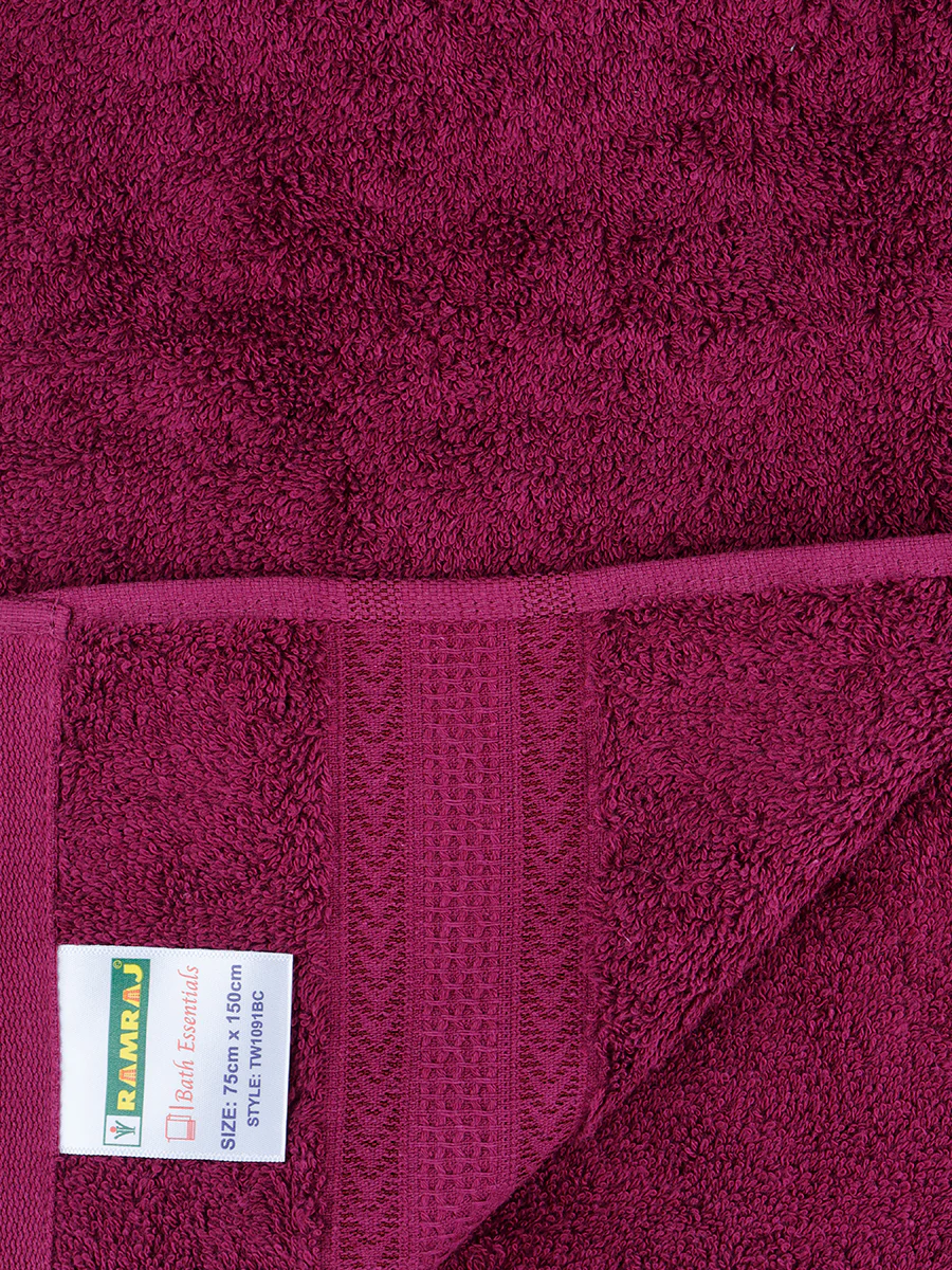 Highly Absorbent & Quick Dry Cotton Bamboo Terry Towel Set – Purple Hand, Face & Bath Towels (Pack of 3) - Image 8