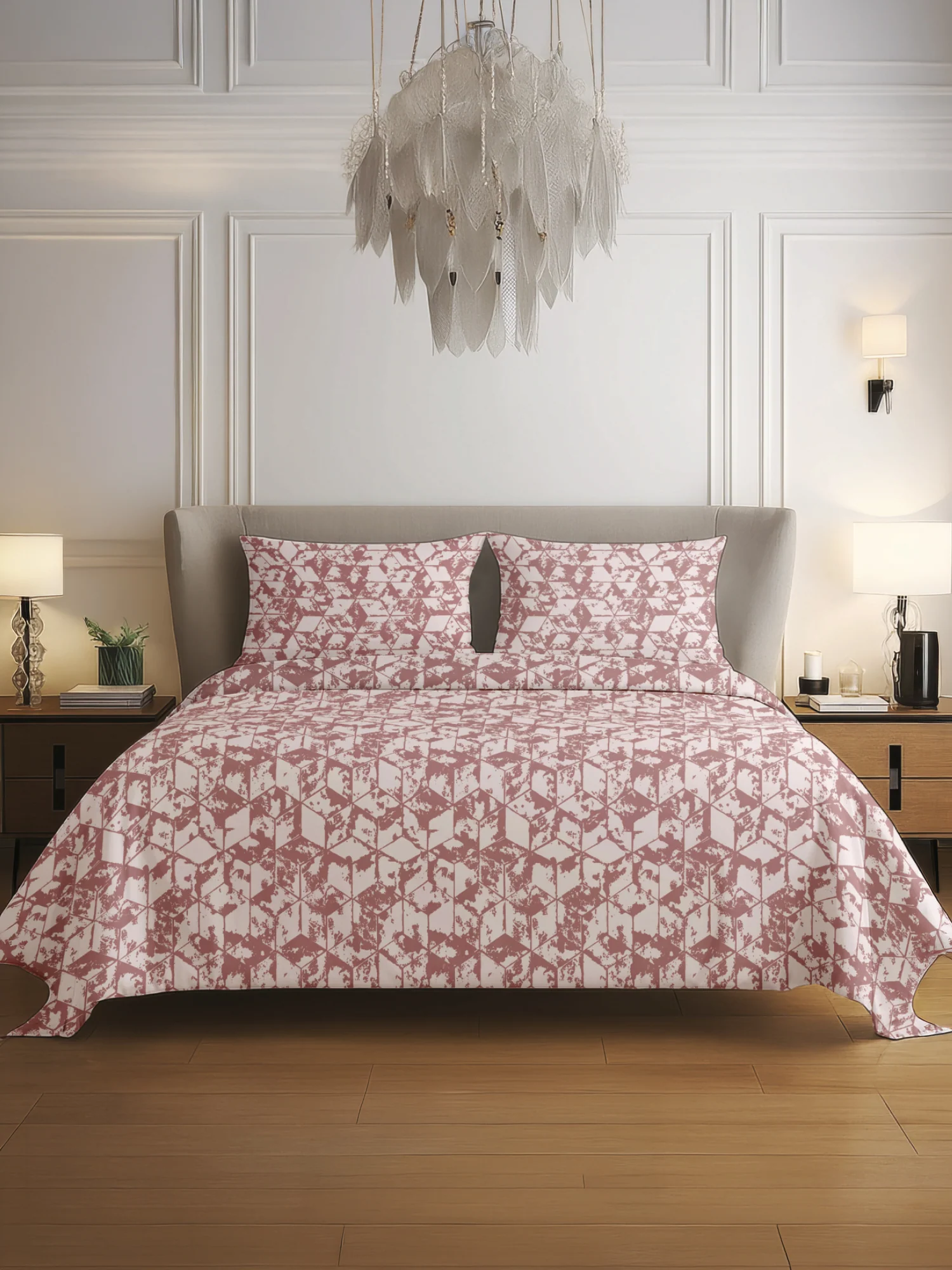 King Size Premium Cotton Bed Sheet & 2 Pillow Cover Set BBG01