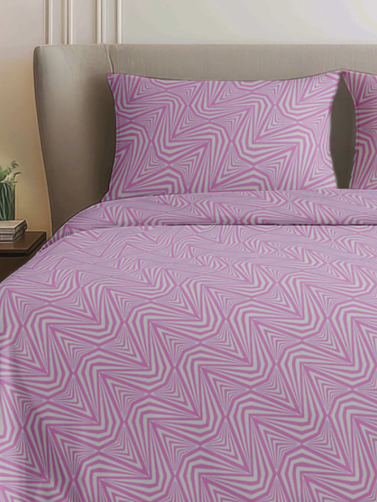 King Size Premium Cotton Bed Sheet & 2 Pillow Cover Set BTT01 - Image 2