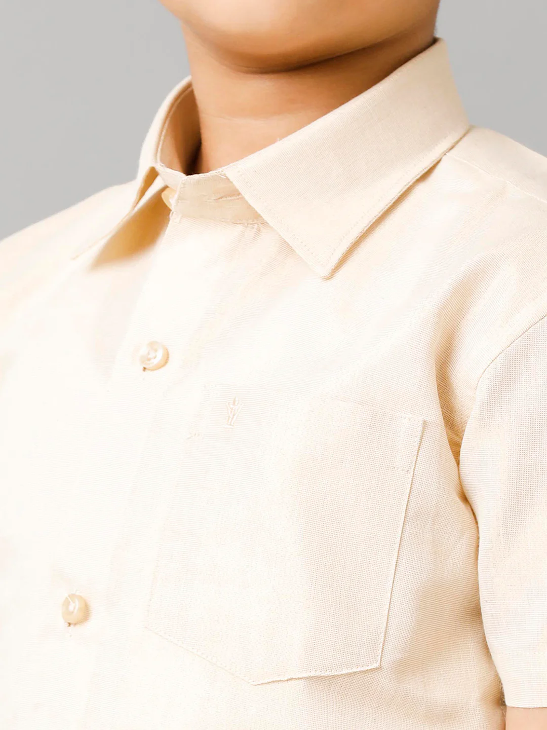 Like Father Like Son Full Sleeves Tissue Shirt & Dhoti Combo Gold - Image 7