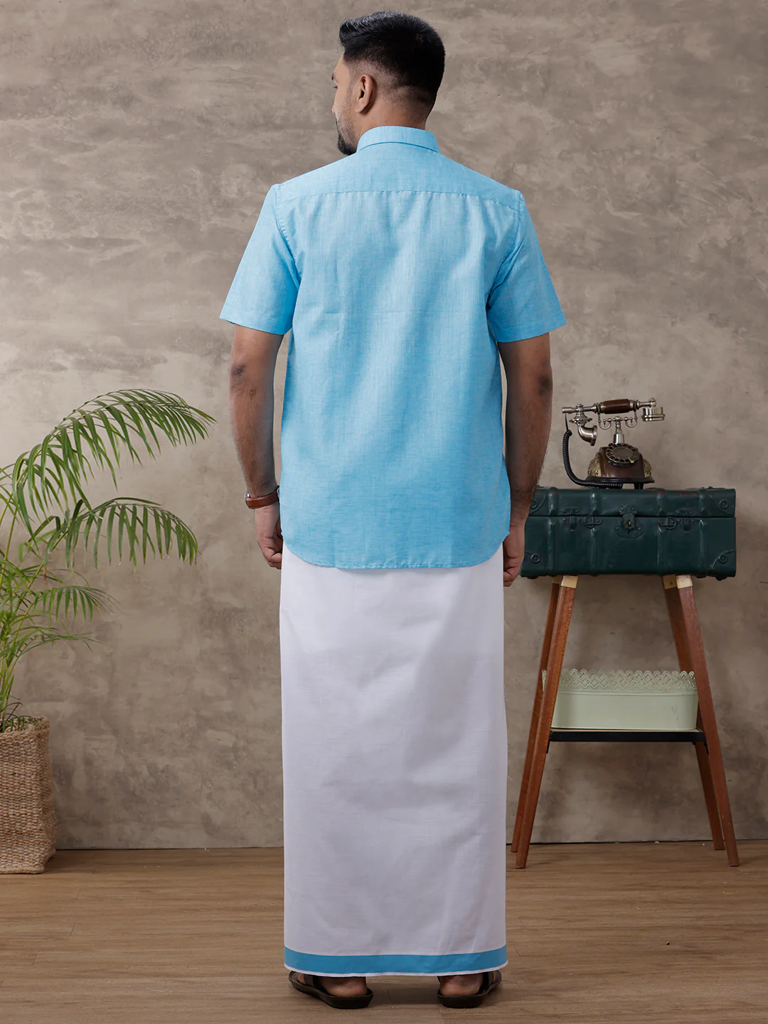 Like Father Like Son Half Sleeves Combo Set Blue - Image 6