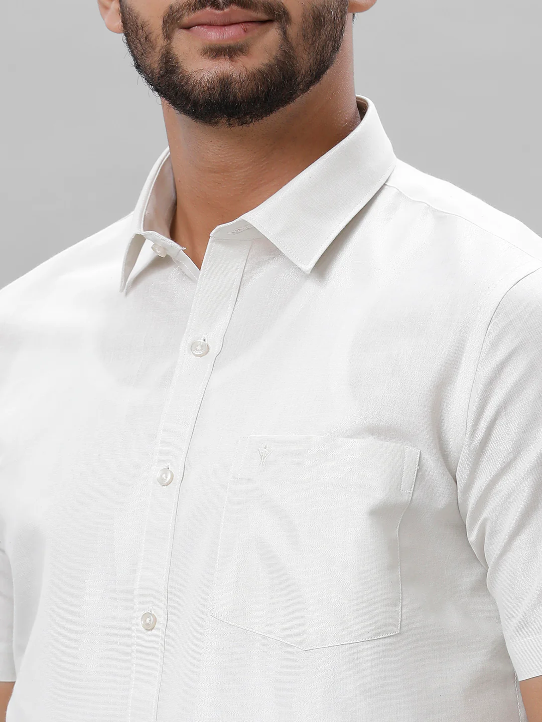 Like Father Like Son Half Sleeves Tissue Shirt Dhoti Combo Silver - Image 6