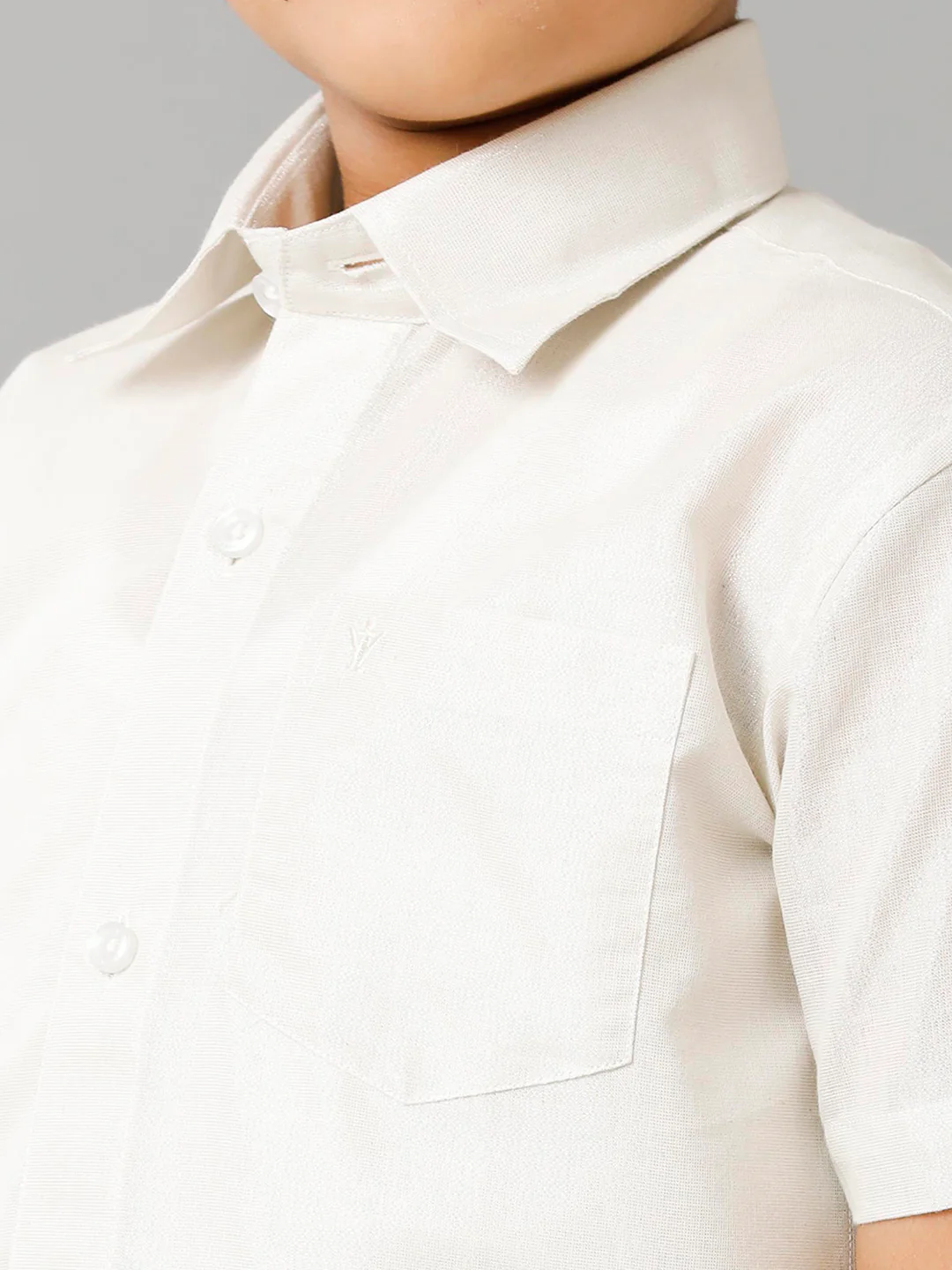 Like Father Like Son Tissue ReadyMade Dhoti & Shirt Combo Silver - Image 5