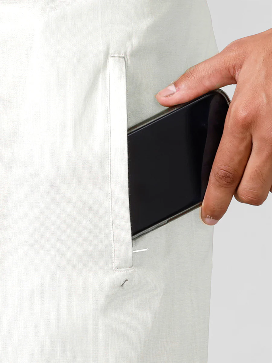 Like Father Like Son Tissue ReadyMade Dhoti & Shirt Combo Silver - Image 9