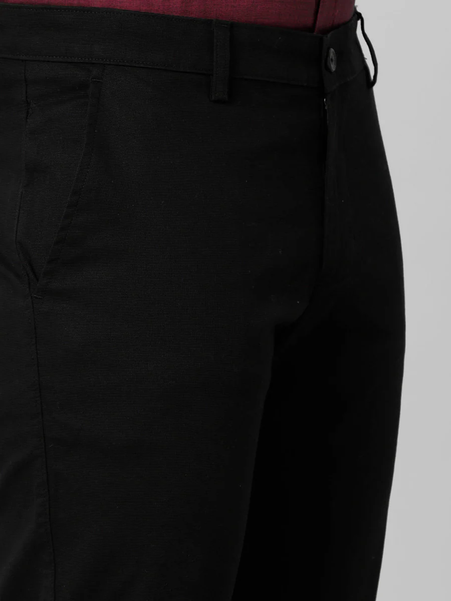 Linen Cotton Black Trim Fit Pants LC2 - Image 4