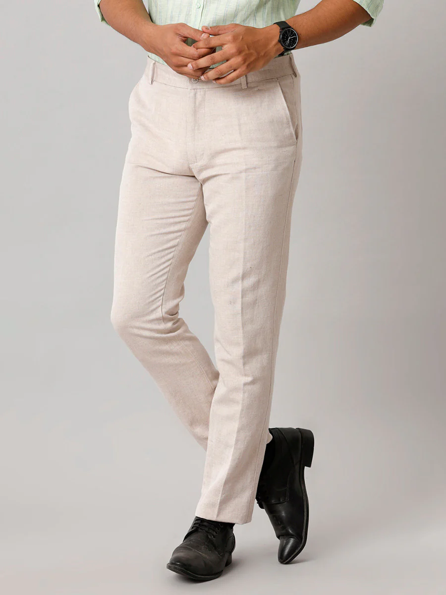 Linen Cotton Sandal Trim Fit Pants LC6 - Image 3
