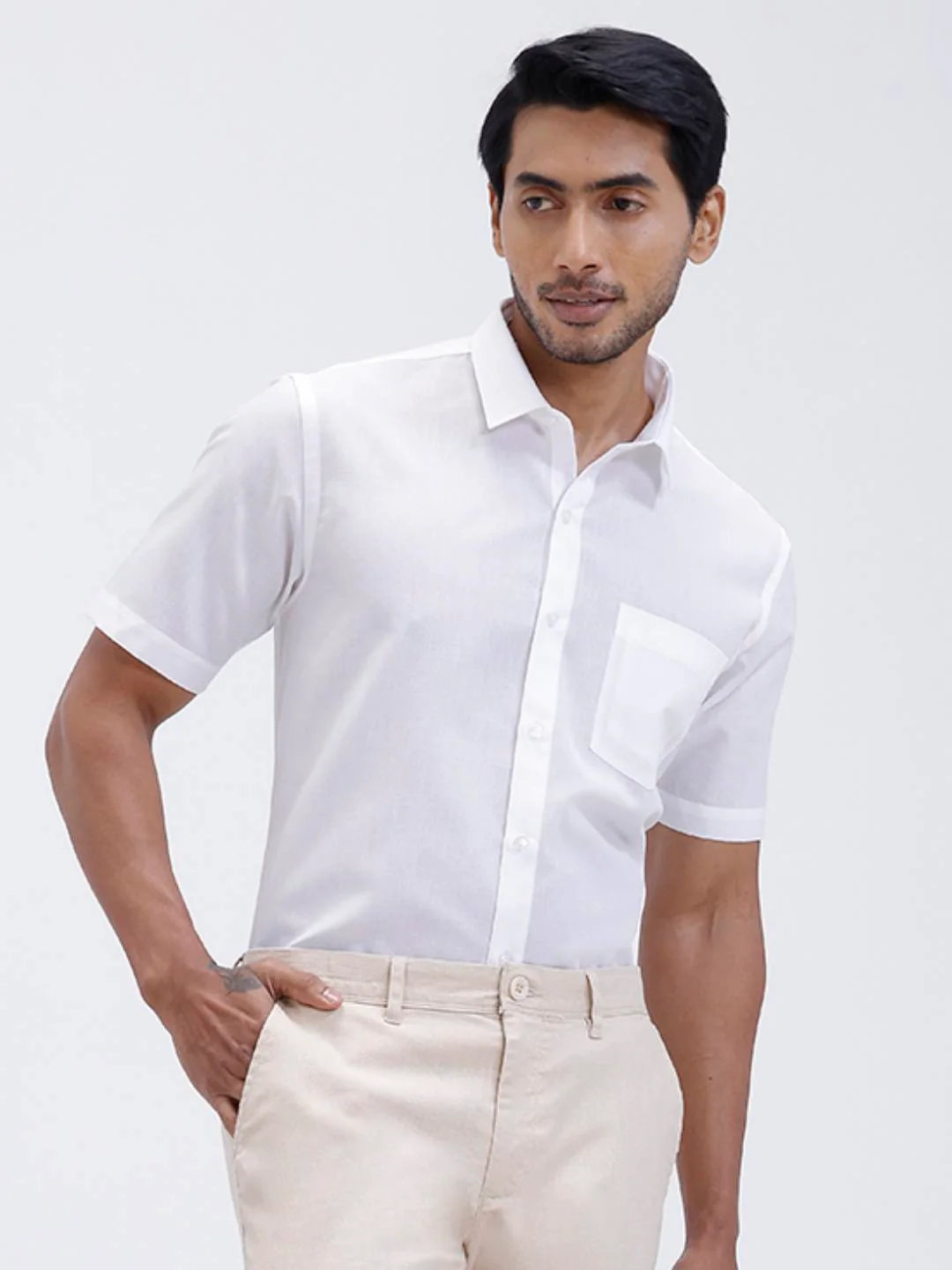 Linen Cotton Shirt and Beige Trousers Combo TR15501 - Image 4