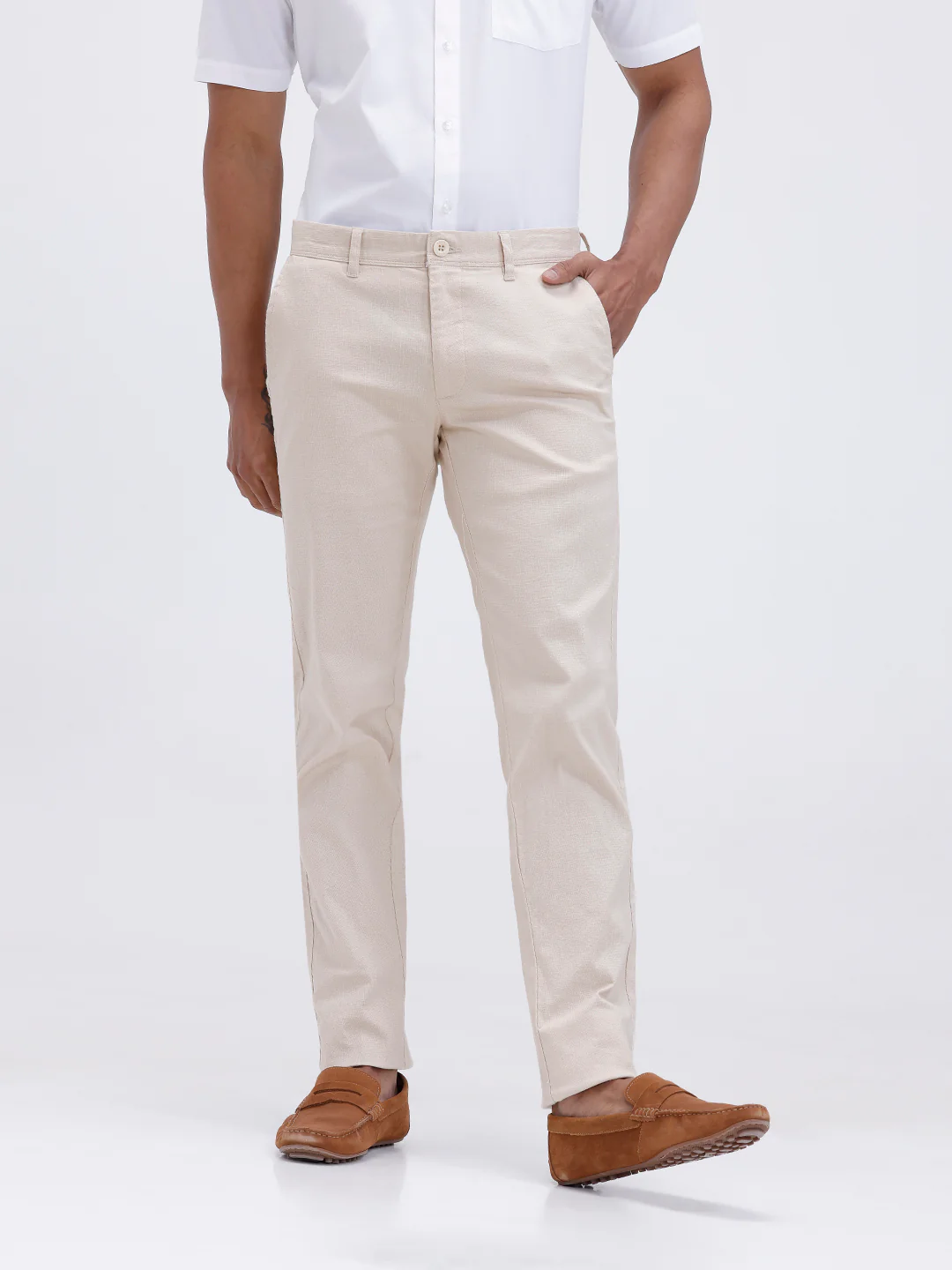 Linen Cotton Shirt and Beige Trousers Combo TR15501 - Image 5