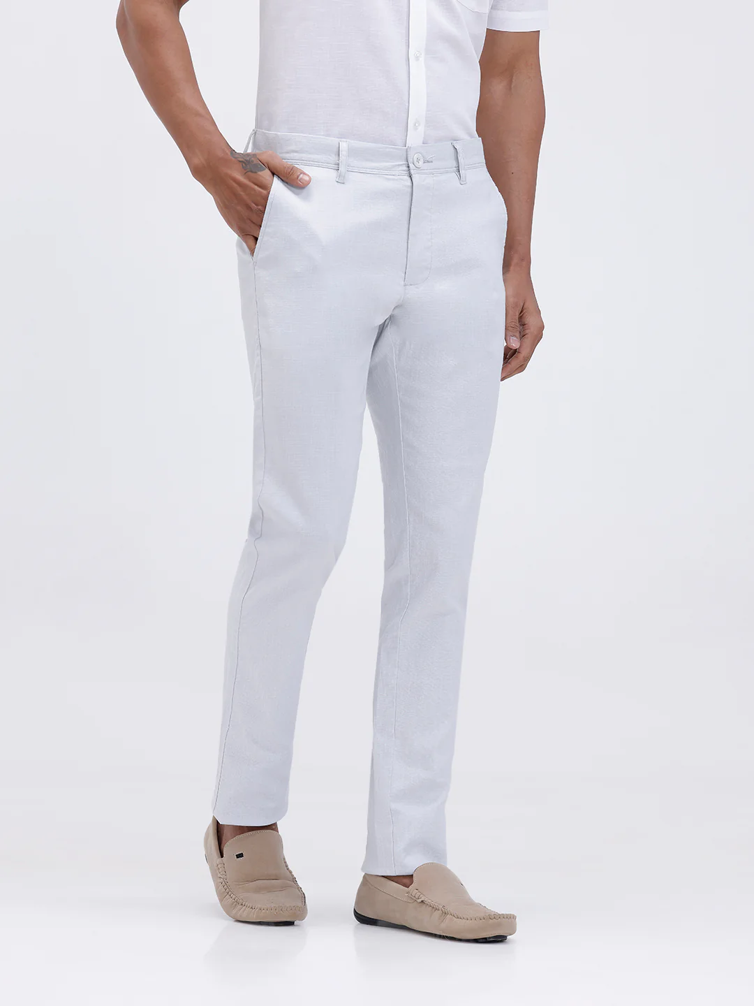 Linen Cotton Shirt and Light Blue Trousers Combo TR15502 - Image 6