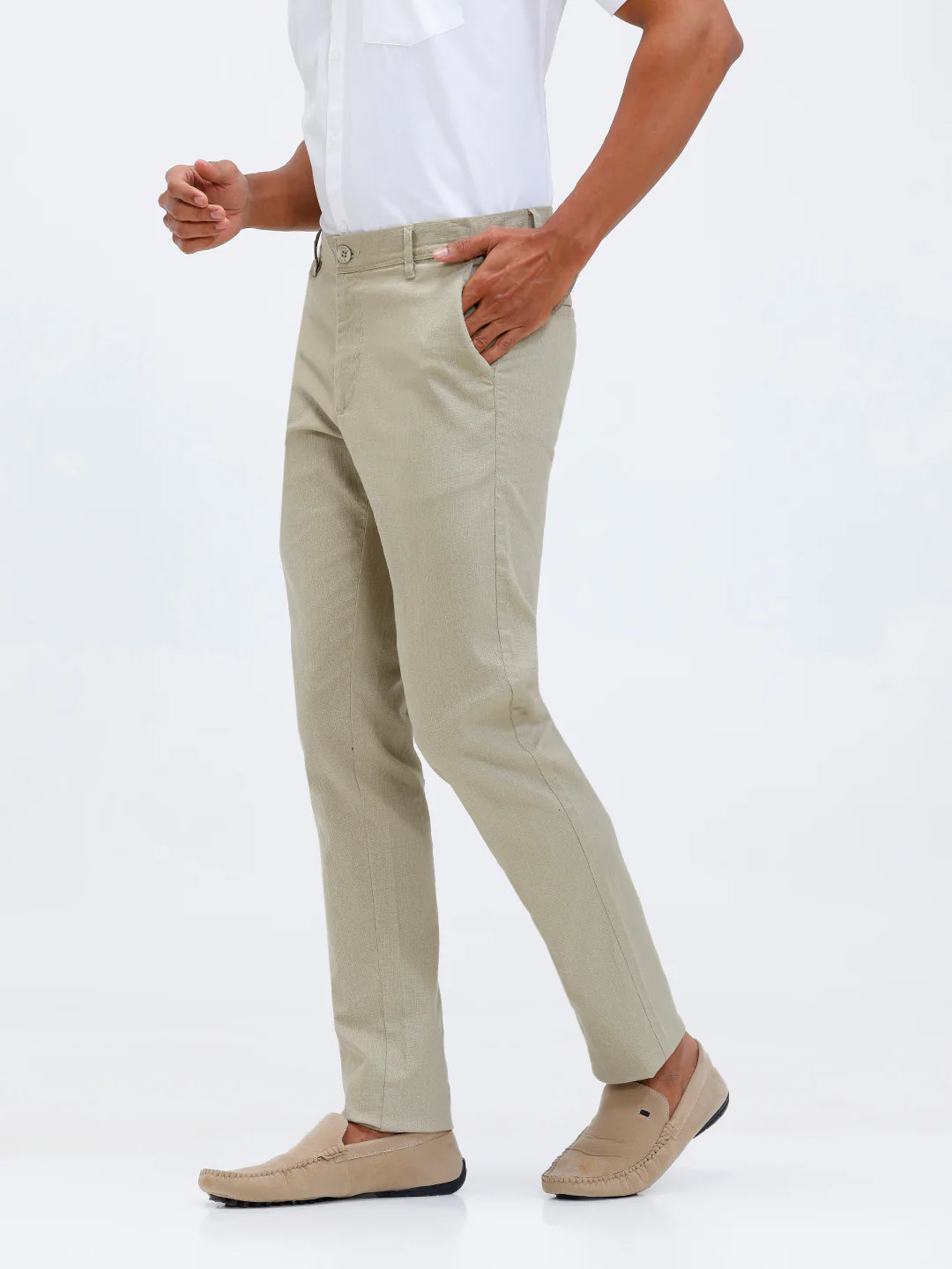 Linen Cotton Shirt and Light Olive Trousers Combo TR15505 - Image 6
