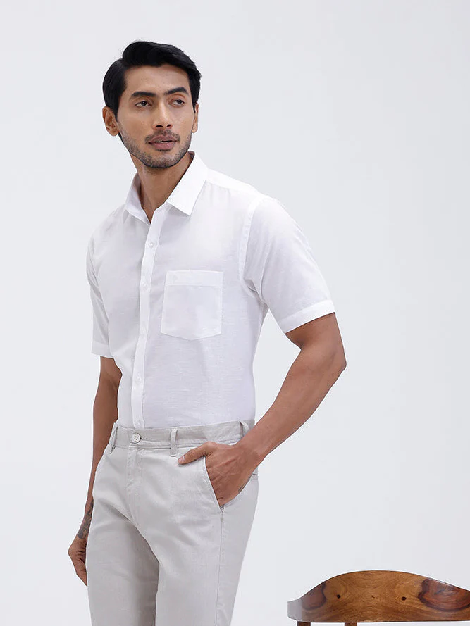 Linen Cotton Shirt and Off White Trousers Combo TR15503 - Image 4