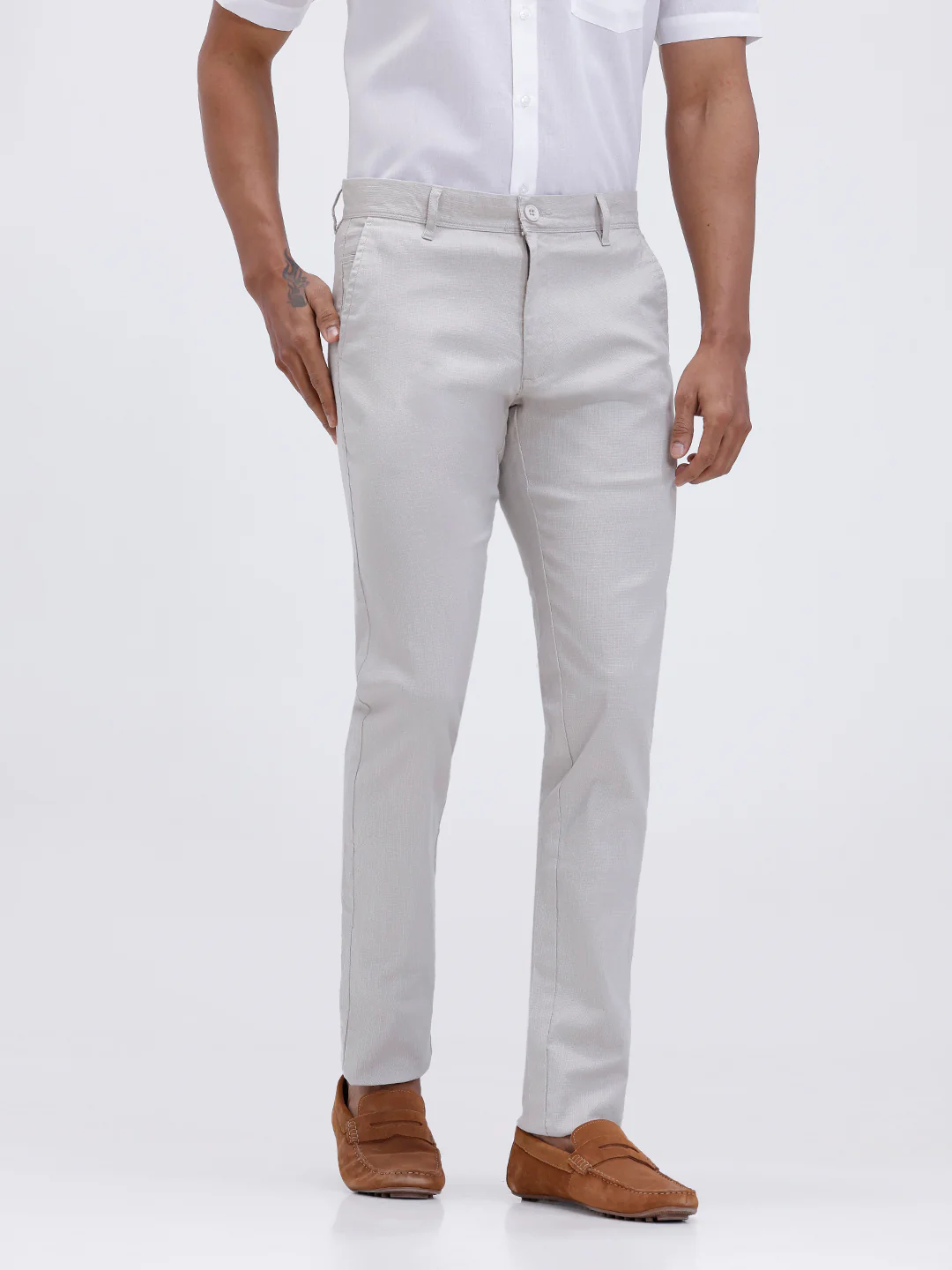 Linen Cotton Shirt and Off White Trousers Combo TR15503 - Image 5