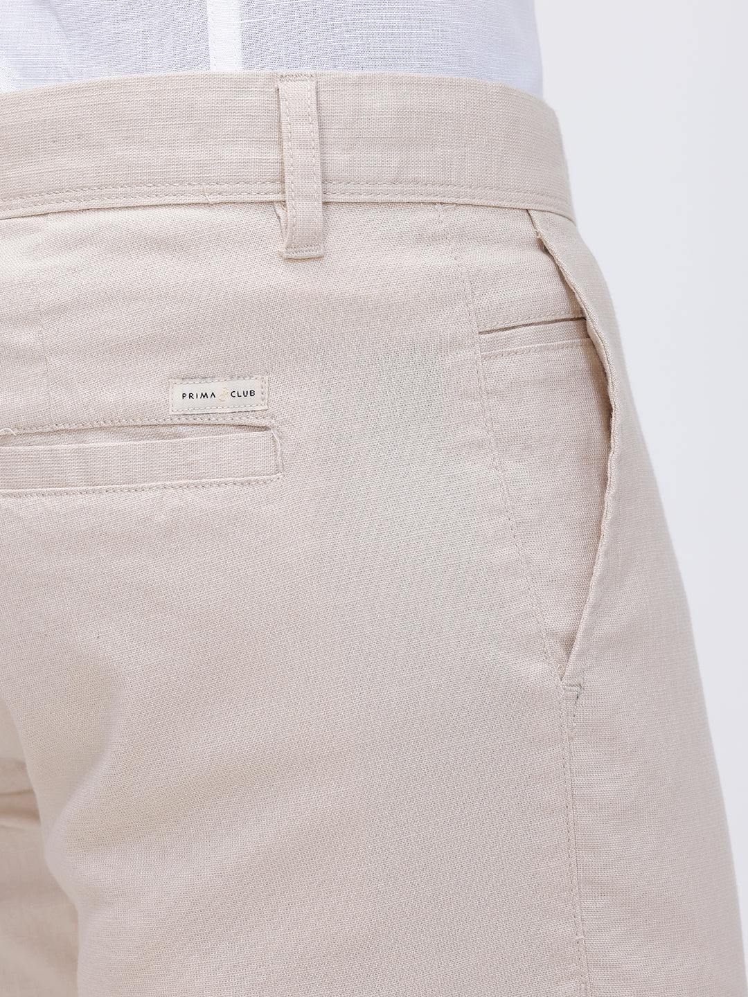 Linen Cotton Smart Fit Pants Beige - Image 4
