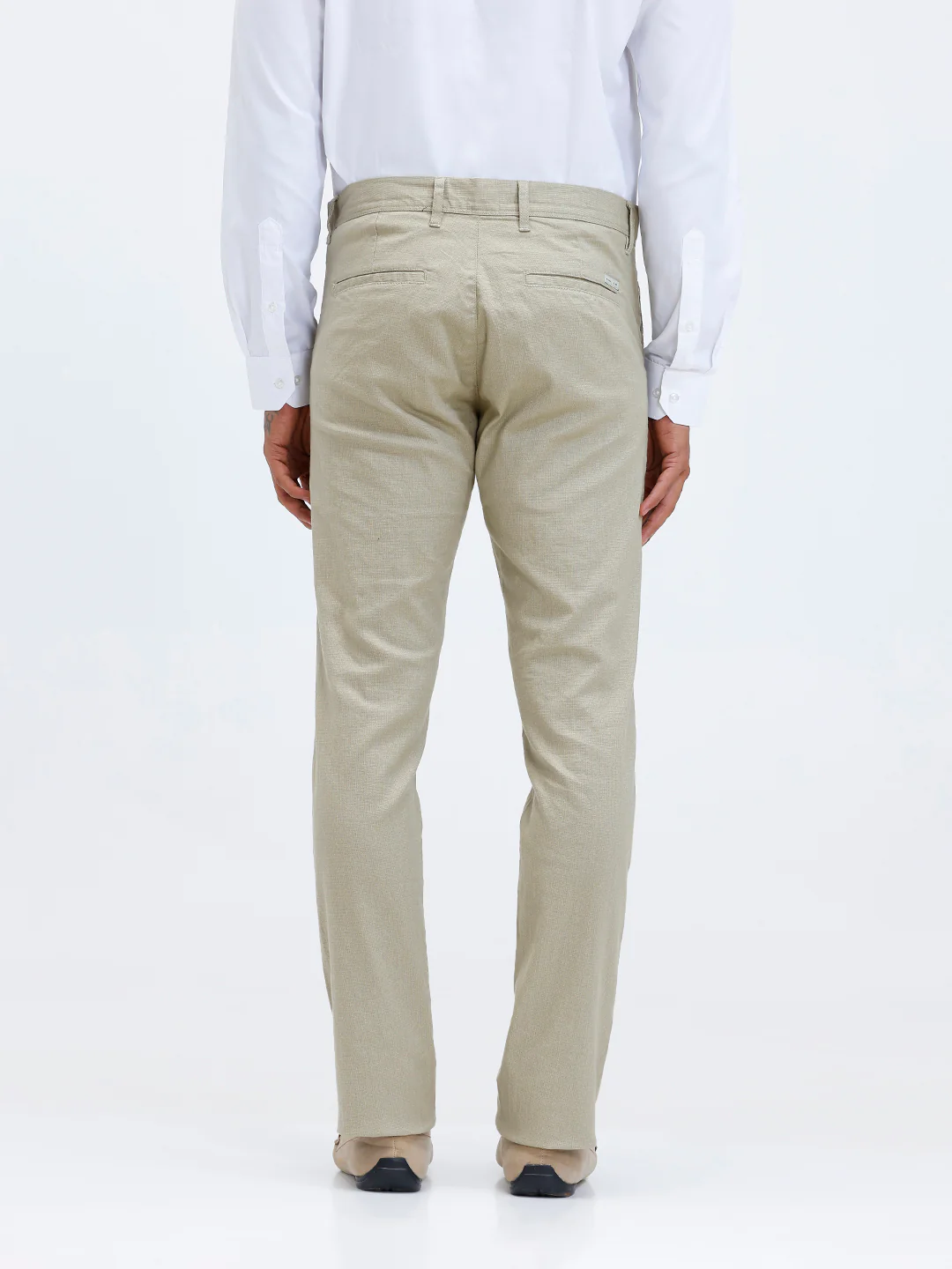 Linen Cotton Smart Fit Pants Light Olive - Image 3