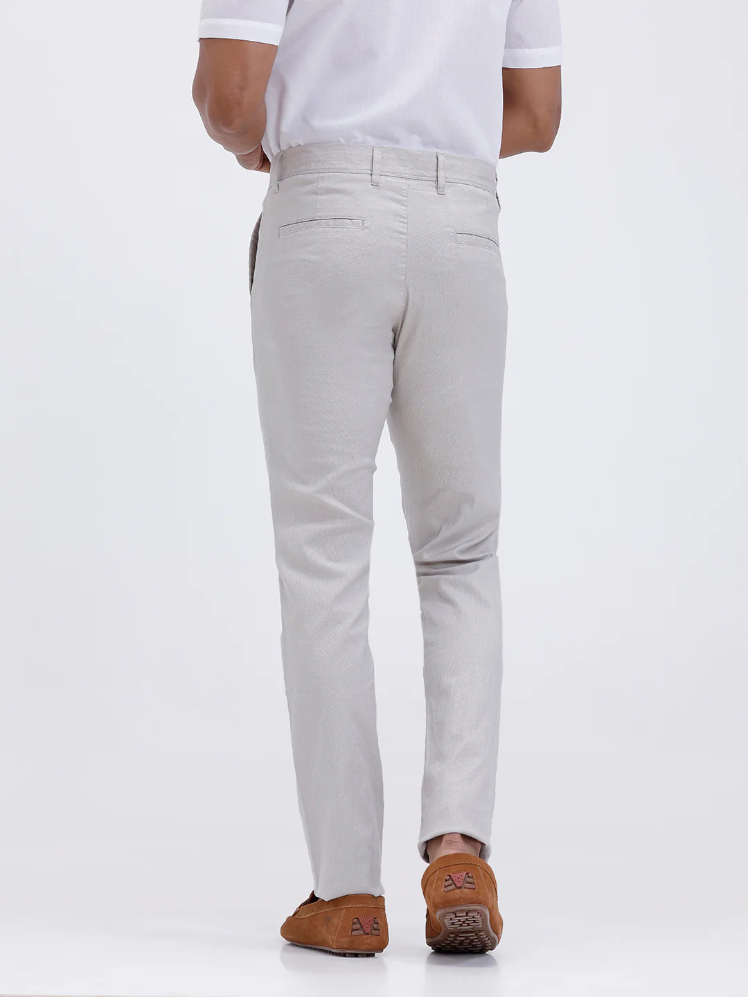 Linen Cotton Smart Fit Pants OffWhite - Image 3