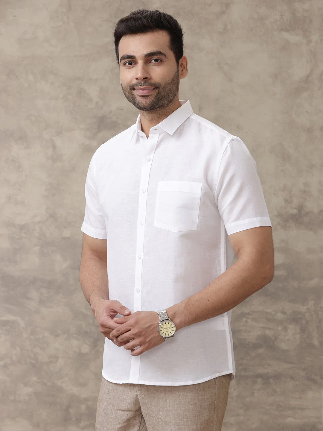 Linen Cotton White Shirt – Linen Park 7447 | Smart Fit - Image 4