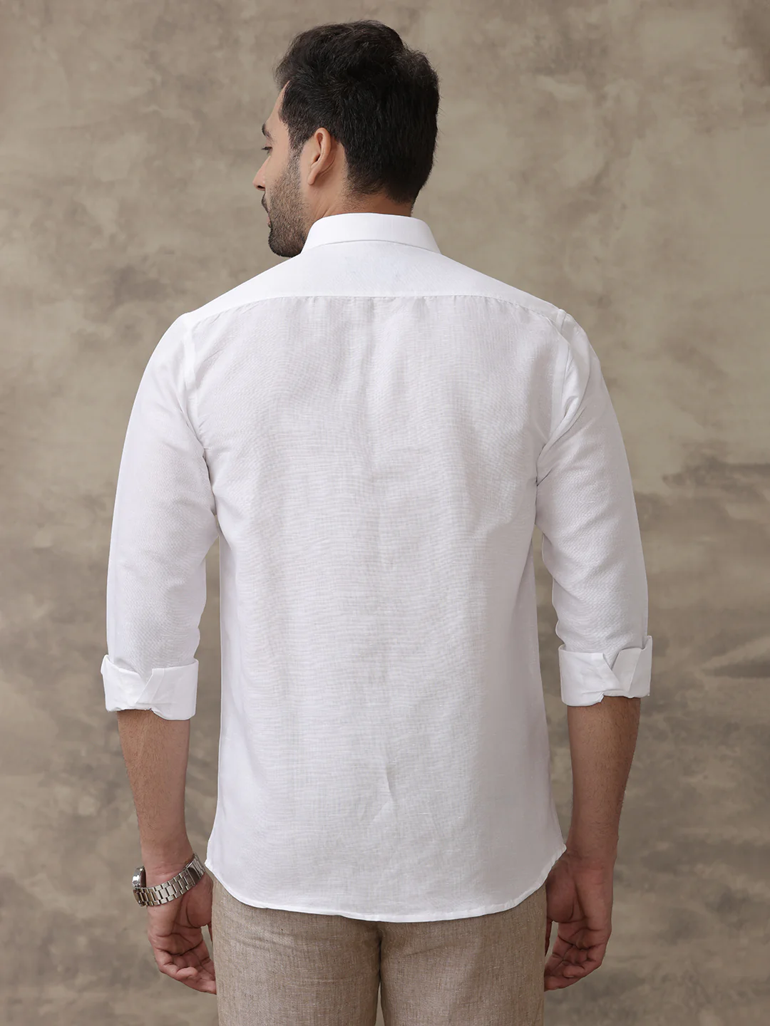 Linen Cotton White Shirt – Linen Park 7447 | Smart Fit - Image 5