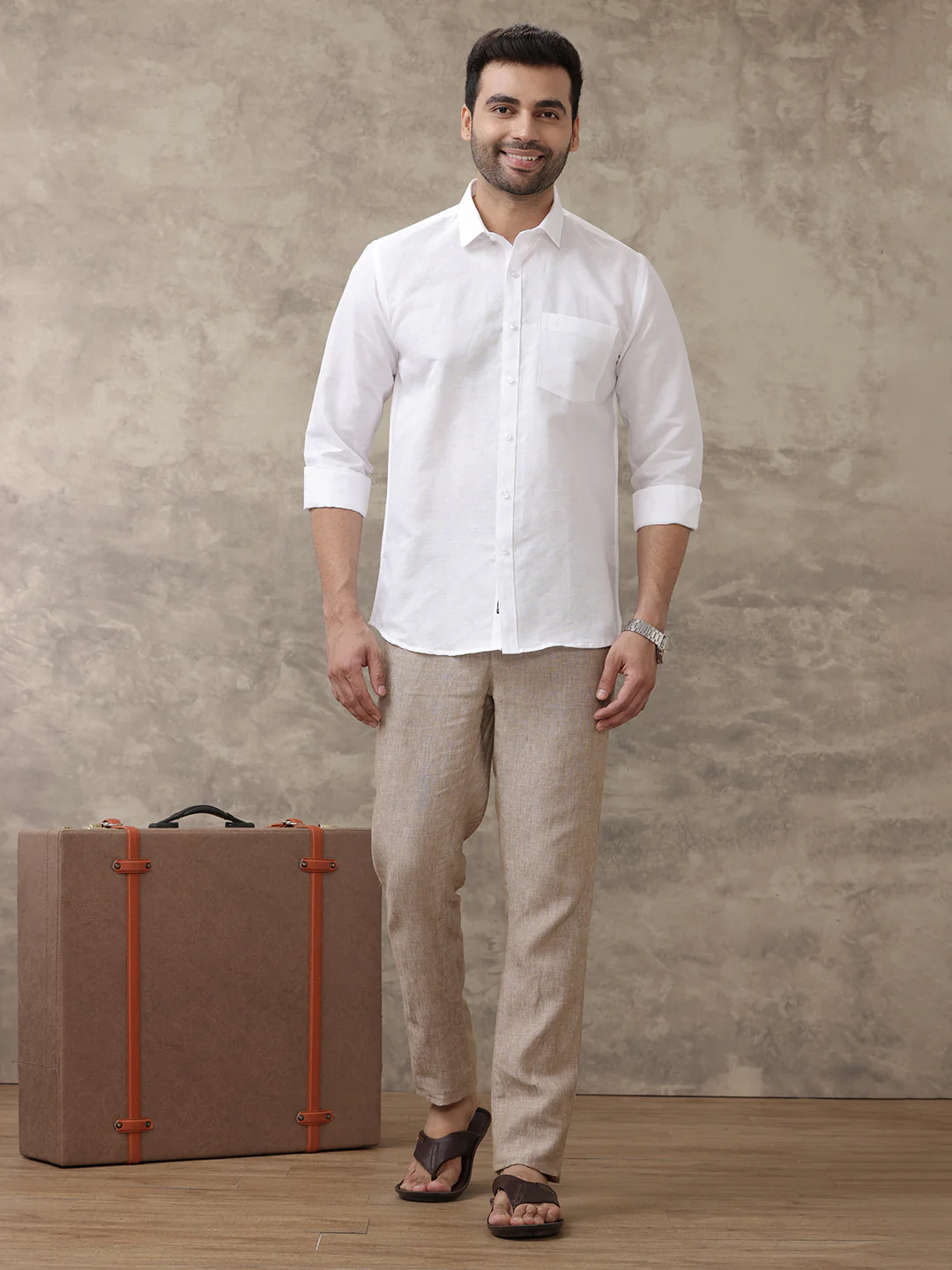 Linen Cotton White Shirt – Linen Park 7447 | Smart Fit - Image 6